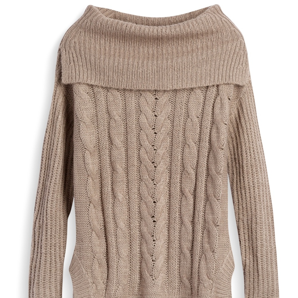 RETROD Monroe Cowl Neck Cable Detail Pullover